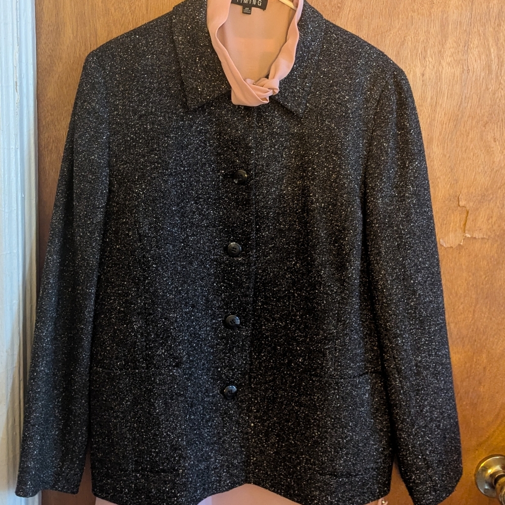 Appleseeds Black Tweed Women's Blazer